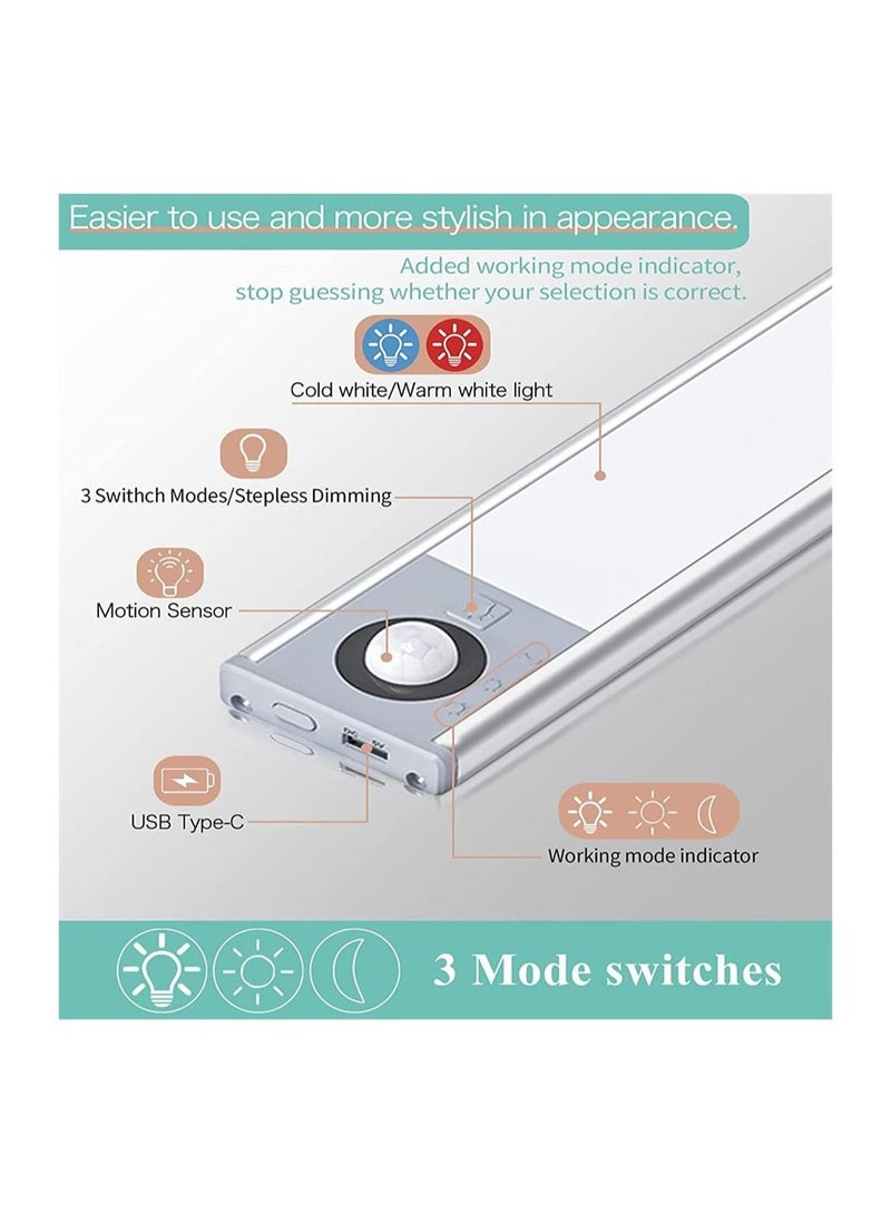 Cabinet Light Light with Handwave Sensor Motion Sensor Stick Anywhere Magnetic Night Strip 3 Lighting Modes Suitable for Under Cabinet Hallway Staircase Wardrobe - Image 2